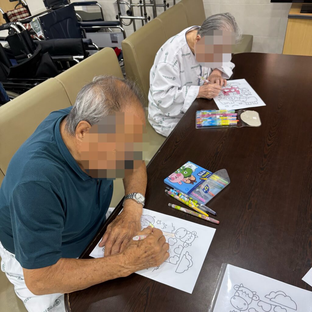 대구재활병원, 상인요양병원 미술 프로그램- 동물 농장 색칠하기